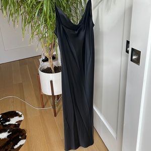 Black silk Fleur du mal slip dress (S)